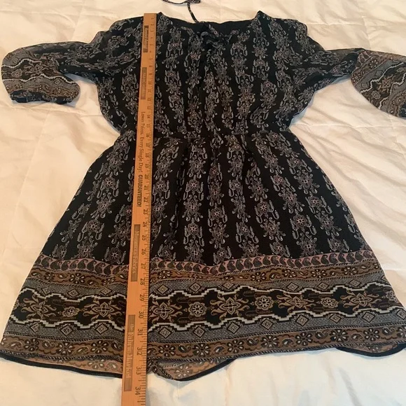 Madewell Lace Up Burnished Floral 3/4 Sleeve Sheer Mini Dress Women’s Size 2 - Picture 12 of 12